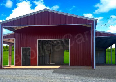 red and white metal barns in oak ridge and knoxville tn